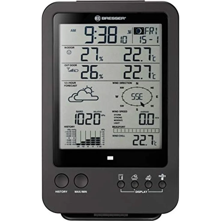 Bresser wetterstation 5-in-1 12 x 19 cm schwarz-weiss – Bild 5