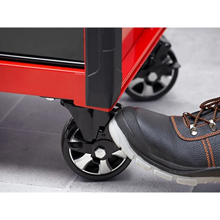 Meister Werkstattwagen M-7, ohne Werkzeug - Stabile Räder mit Feststellbremse - 7 Schubladen mit Einlagen - Abschließbar - Mobiler Werkzeugwagen leer - Profi Rollwagen mit Schloss - 8986400 – Bild 6