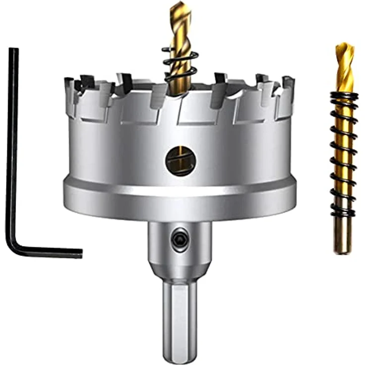 ASNOMY 75mm TCT-Hartmetall-Lochsäge, präziser Metallbohrer für Edelstahl, Eisen, Holz und Kunststoff, Schnitttiefe 25mm, Schaftdurchmesser 10mm – Bild 1