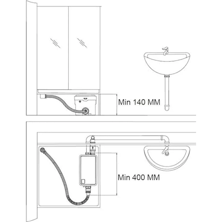 Toya Schmutzwasserpumpe, leistungsstarke Abwasserpumpe mit 250 W Motor, vollautomatischer Betrieb, kompakt für Badewannen und Waschbecken, IPX7 – Bild 3