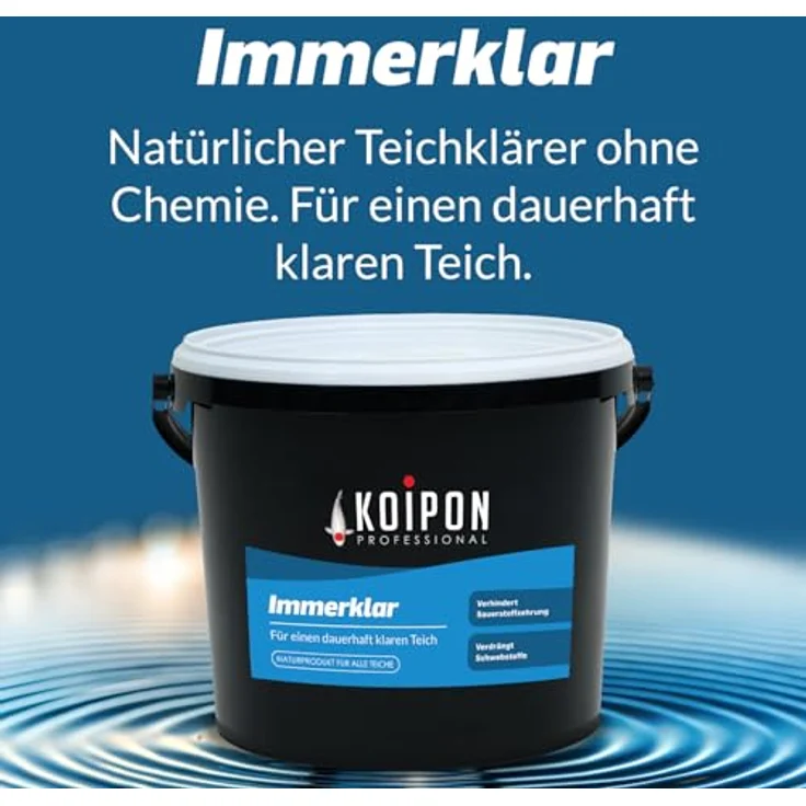 KOIPON Immerklar 1 kg, Natürlicher Teichwasseraufbereiter für klares Teichwasser, gegen Schwebealgen und trübes Wasser, ohne Chemie – Bild 3