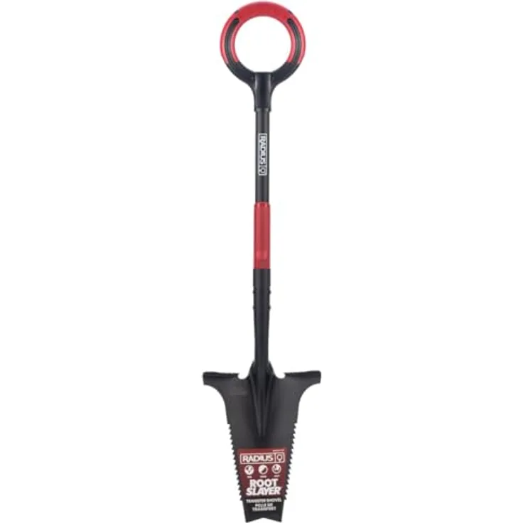 Root Slayer® Spaten 2.0 Radius Pro, Multifunktionsspaten mit Klinge und Zähnen zum Schneiden von Wurzeln, ergonomischer Griff, 1er oder 2er Pack