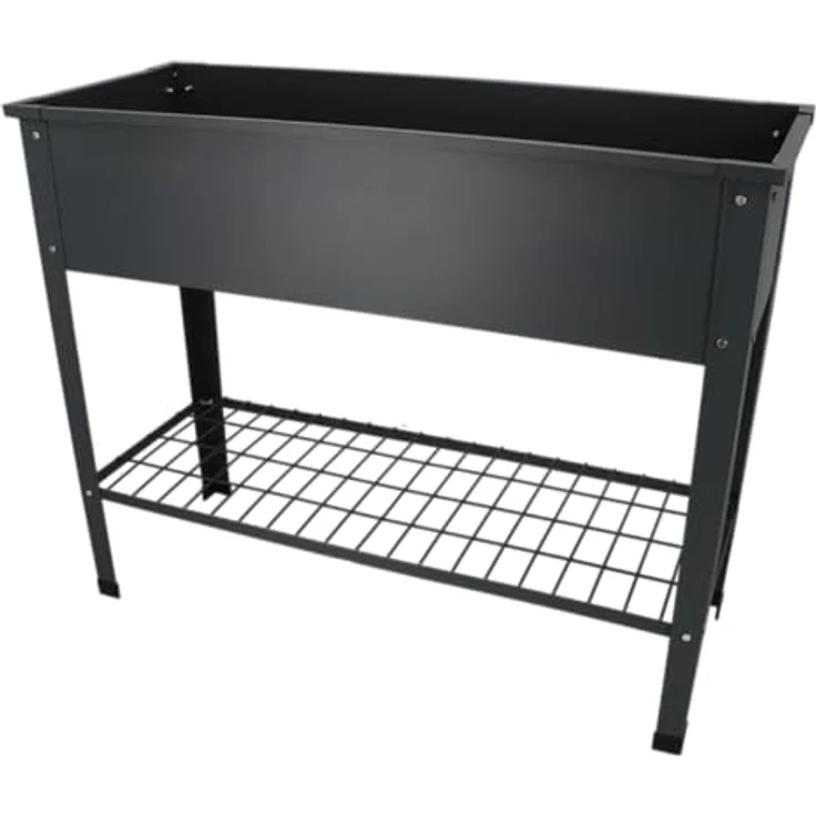 Esschert Design Dutchlander Erhöhte Kinderzimmerbox Metall anthrazit L, Stahl, PP & Edelstahl, 80 Liter Erdvolumen, 40 kg Tragfähigkeit – Bild 1