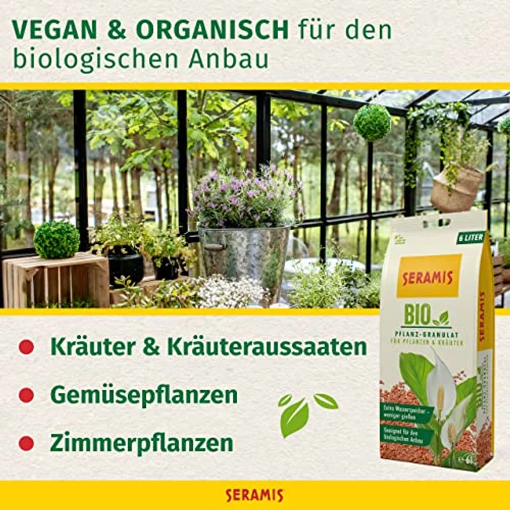 Seramis Bio-Pflanz-Granulat für Pflanzen & Kräuter 6 Liter – Bild 3