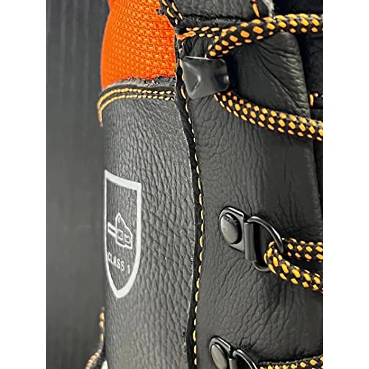 Trend Line Woodsafe Schnittschutzstiefel S3 schwarz Sicherheitsschuh, Vibram®-Laufsohle, Größe 46, wasserabweisendes Leder, antistatisch, öl- und kraftstoffbeständig – Bild 4