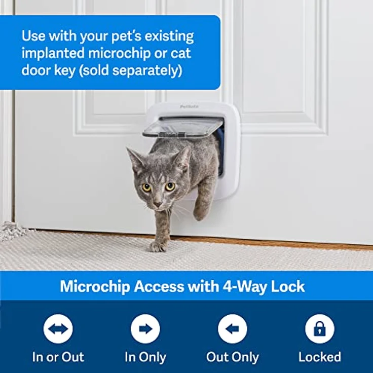 PetSafe Mikrochip-Katzenklappe, batteriebetriebene Haustierklappe, 4-Wege-Verriegelung und einfache Installation, Version 2017 – Bild 2