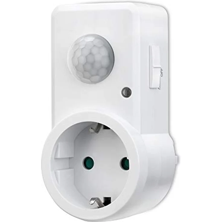 conecto Infrarot Bewegungsmelder für Steckdose innen Zwischenstecker LED 120° IP20 Dämmerungssensor (1 Stück), weiß – Bild 2