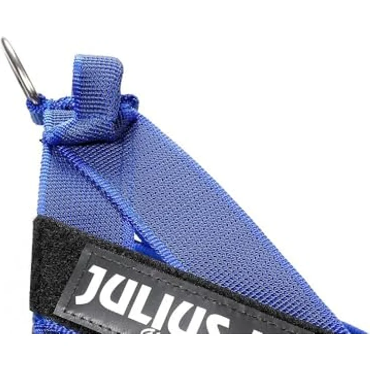 JULIUS-K9 Color&Gray IDC-Gurtbandgeschirr, Größe 0, blau-grau, mit Bruchsicherer Schnalle und Phosphoreszierenden Seitenaufschriften – Bild 4