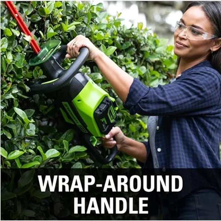 Greenworks GD60HT66, 60V Akku-Heckenschere mit 66 cm Schnittlänge, Li-Ionen, ohne Akku, doppelten Klingen und drehbarem Griff – Bild 7