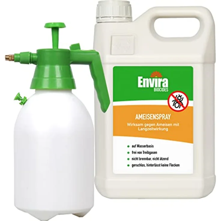 Envira Ameisen-Spray 5 Liter + 2L Drucksprüher - Ameisen bekämpfen im Haus & im Garten - Anti-Ameisen-Mittel innen - mit Langzeitwirkung & geruchsneutral – Bild 1