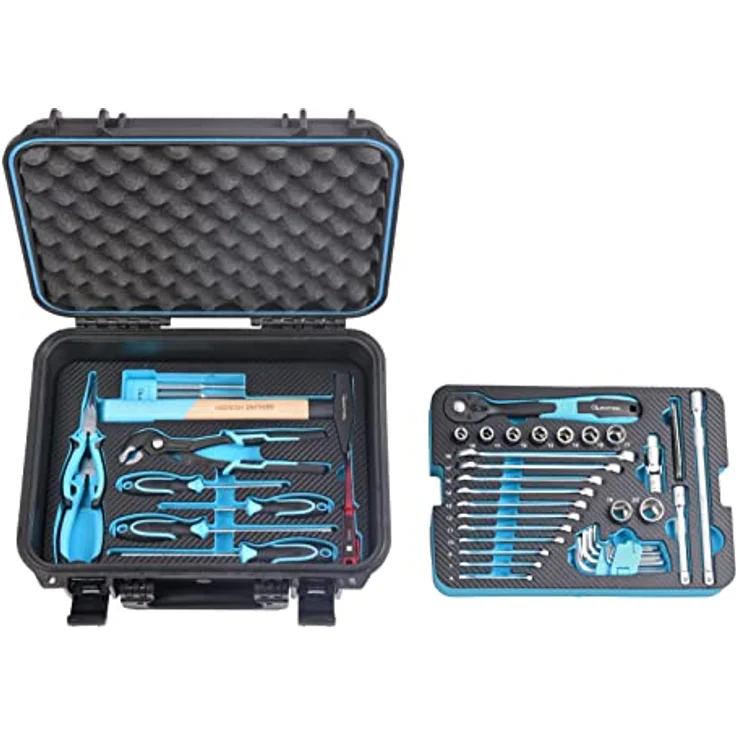 Quantool Werkzeugkoffer, 48-teilig, Maritime Edition, robuster Kunststoff, IP65-Schutz, ideal für professionelle und private Nutzung – Bild 2