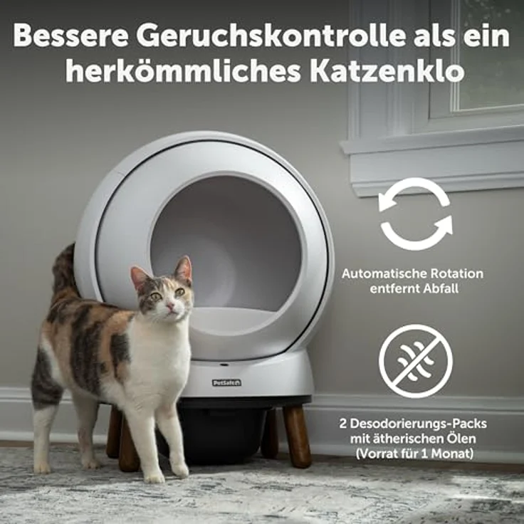 PetSafe ScoopFree SmartSpin Selbstreinigende Katzentoilette – Moderne Geruchskontrolle – App-gesteuert mit Gesundheitsüberwachung – Für Jede Streu geeignet – Bis zu 2 Wochen automatische Reinigung – Bild 5
