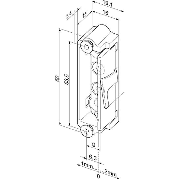 effeff Türöffner + Türschliesser Austauschstück 1410-F6, Feuerschutz, kompatibel mit ProFix® 2, Verstellweg 5 mm, Widerstandsklasse RC3 – Bild 2