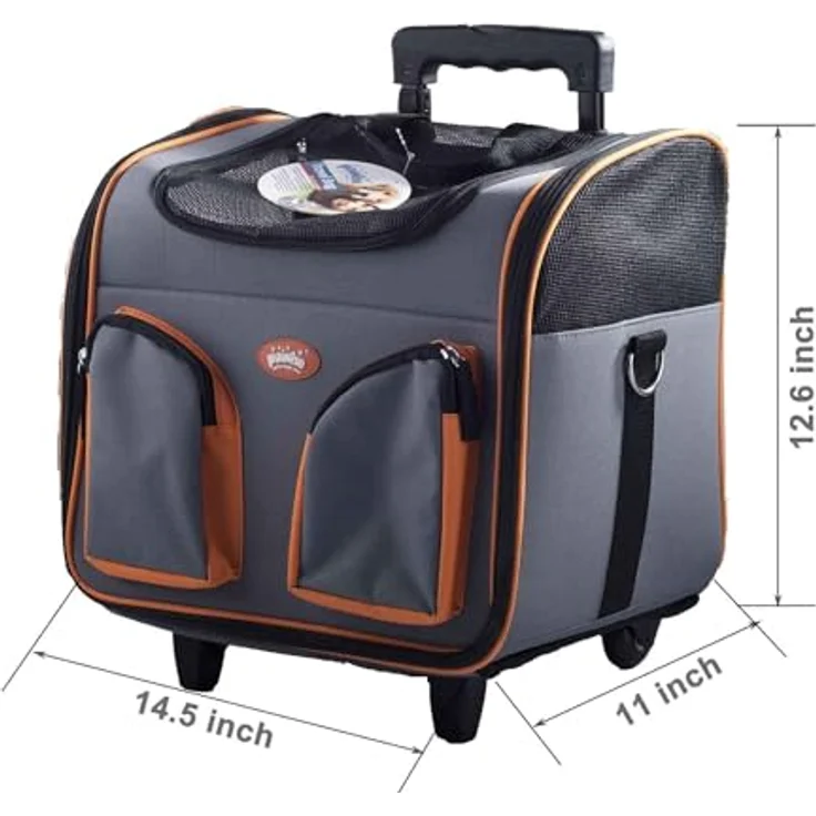 PAWISE Troley für Transport, Hunde-Transportbox, 37 x 27 x 33 cm, leicht, langlebig und belüftet – Bild 4