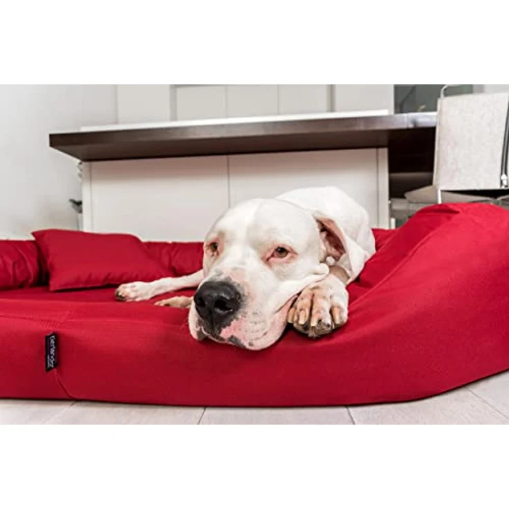 tierlando® Orthopädisches Hundebett Sammy | Robuster Polyester | Dicke Umrandung | L - XXXXL Hundesofa Gr. XXL 140 cm Schwarz – Bild 5