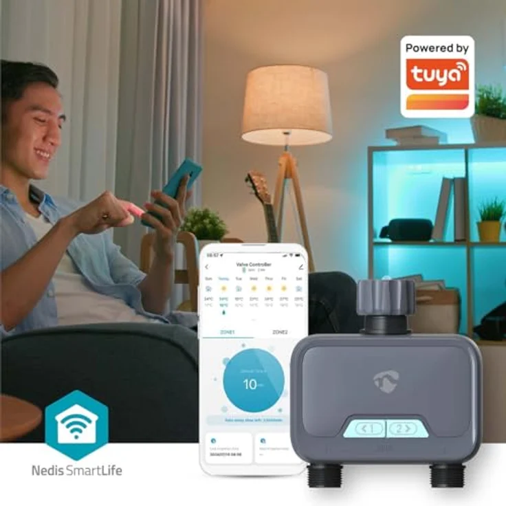 Nedis Bewässerungscomputer NEDIS Wassersteuerung SmartLife, App-gesteuert, IP54, grau – Bild 6