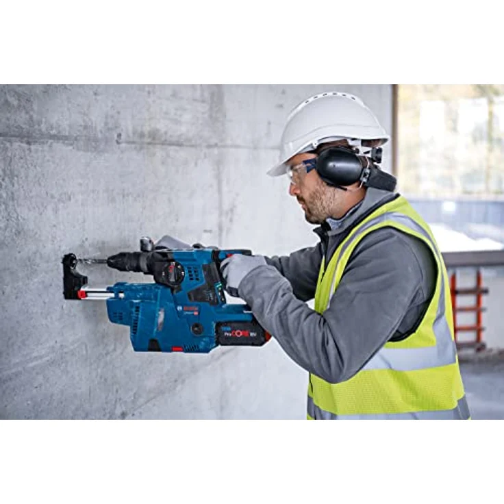 Bosch Professional 18V System Akku-Bohrhammer GBH 18V-28 CF (mit SDS plus, 3,3 J Schlagenergie, inkl. Schnellspannbohrfutter, 2x 0Ah ProCORE-Akku, Ladegerät, GDE 18V-16, in L-BOXX) – Bild 4