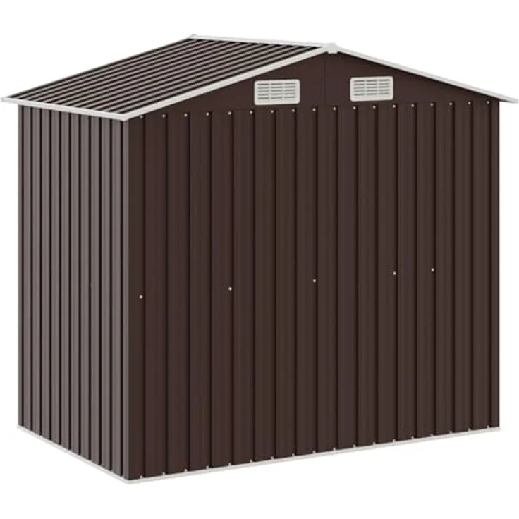 vidaXL Gartenhaus Gartenhaus mit Regal Braun 205x130x183 cm Eisen – Bild 9