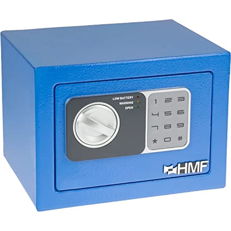 HMF 46126-05 Safe Tresor klein mit Zahlenschloss, Möbeltresor | 23 x 17 x 17 cm | Blau – Bild 2