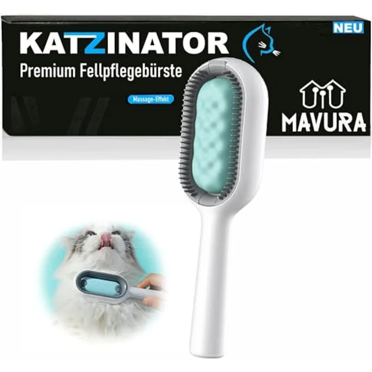KATZINATOR Katzenbürste Fellpflegebürste Haustierbürste Fellbürste, Tierhaarentferner Fellpflege Bürste Katzen Hunde für kurz & lang Haar – Bild 1