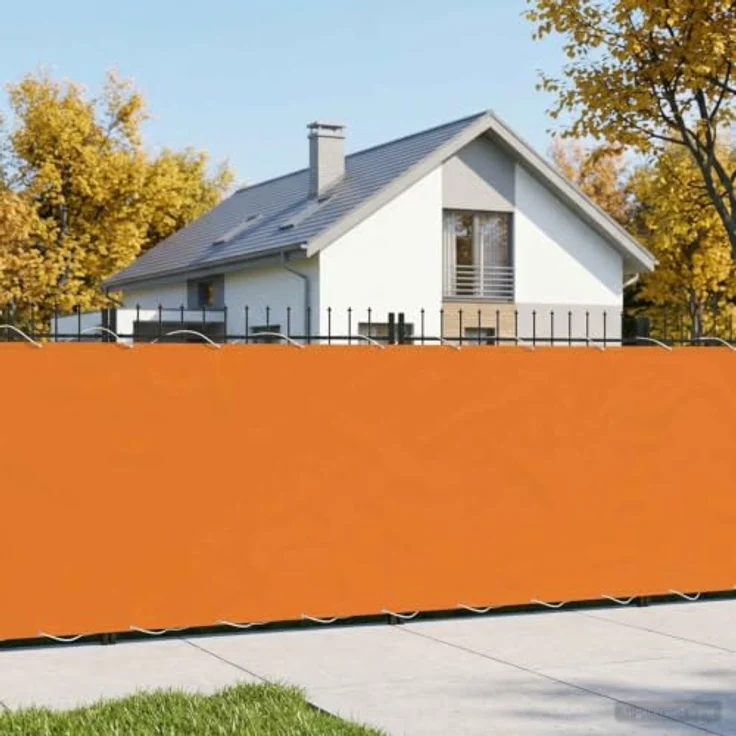 vidaXL Balkon Sichtschutz 150 x 700 cm, UV-beständiger und wasserabweisender Stoff mit Polyurethan-Beschichtung, orange – Bild 2