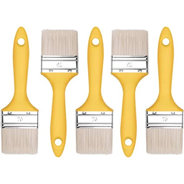 M7 Flachpinsel-Set 5-teilig, Breite 70mm-5 Stück, Malerpinsel Set mit Kunststoffgriff, Lackierpinsel 5PCS, Serie *37*, A0200-370570