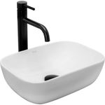 wohnwerk.idee Aufsatzwaschbecken Belinda Mini Keramik Weiß Klein für Gäste WC und Gäste Bad