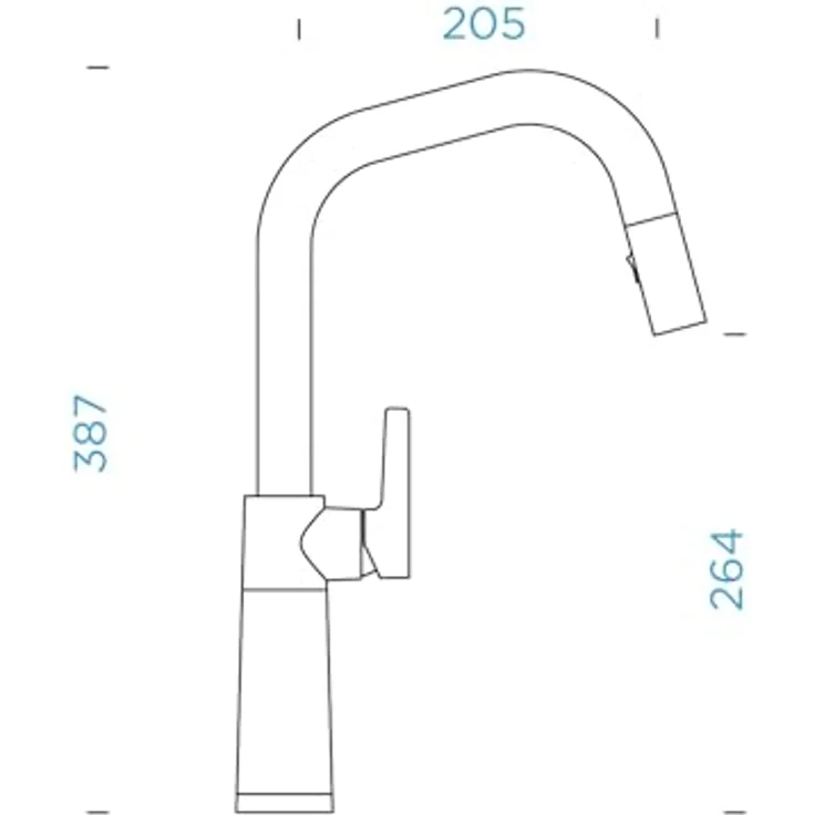 Schock Küchenarmatur SC-530 SB, ausziehbar mit Strahl-Brause, Rückflussverhinderer, Schwenkbereich 120°, ergonomisches Design – Bild 6