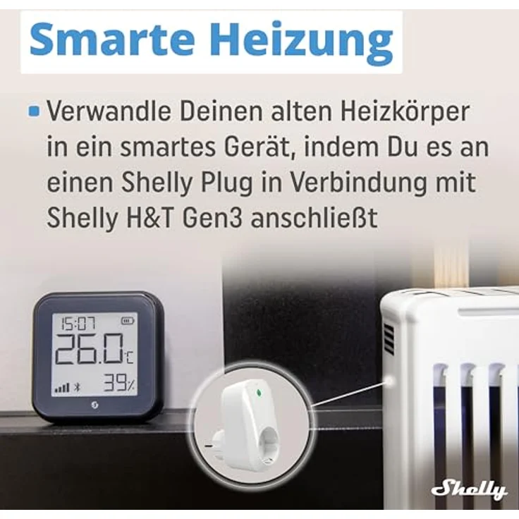 Shelly H&T Gen 3 Matte Black, Wlan-Thermometer + Hygrometer mit E-Paper-Display, schwarz – Bild 7