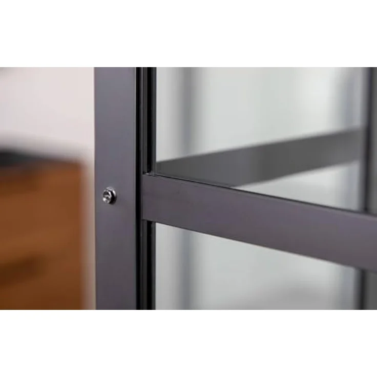Riho Grid Dusche, 90x90x200 cm, Pendeltür aus klarem Sicherheitsglas, Rahmen in mattschwarz, Industrie-Design – Bild 2