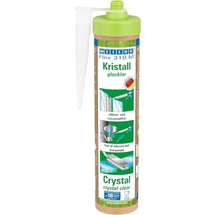 WEICON Flex 310 M Kristall Kleber, MS-Polymer Dichtstoff, transparent, haftstark, 280ml