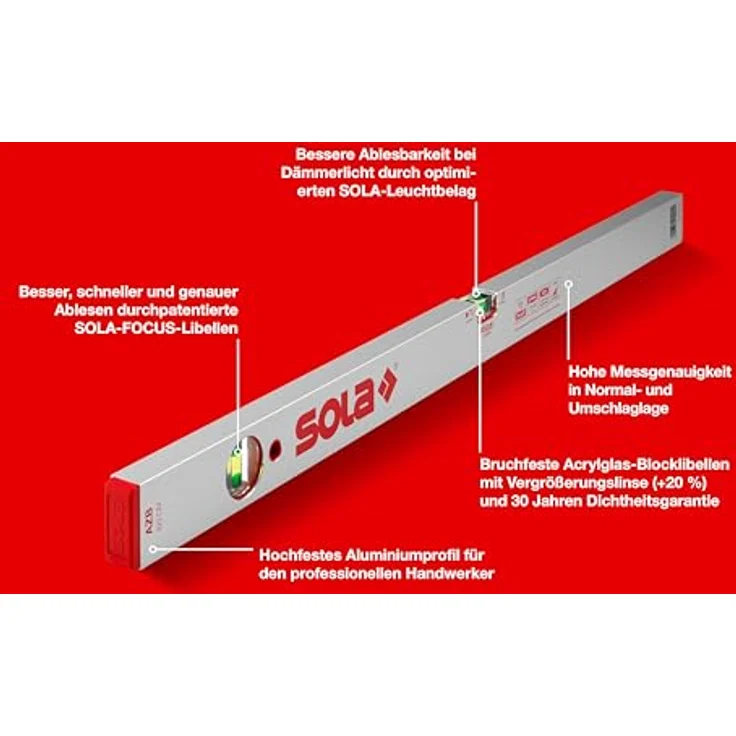 SOLA Wasserwaage AZB silbereloxiert Länge 600 mm – Bild 3