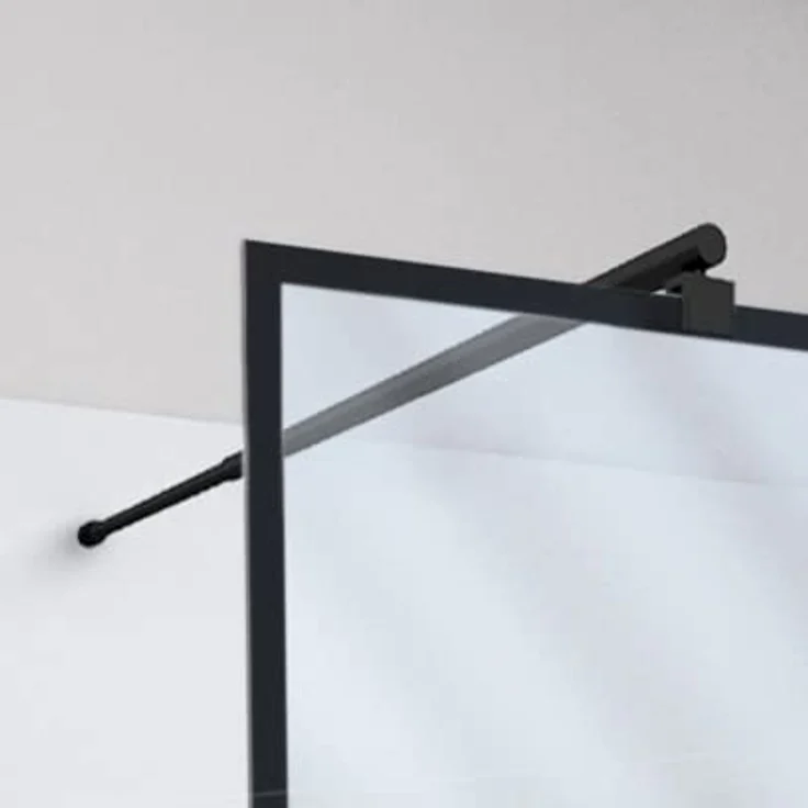 MARWELL Duschwand in modernem Design 90 x 195 cm - Glasdusche mit matt schwarzen Wandprofil - Einscheibensicherheitsglas für höchste Sicherheit - Montage auf Duschwanne oder Fliese – Bild 4