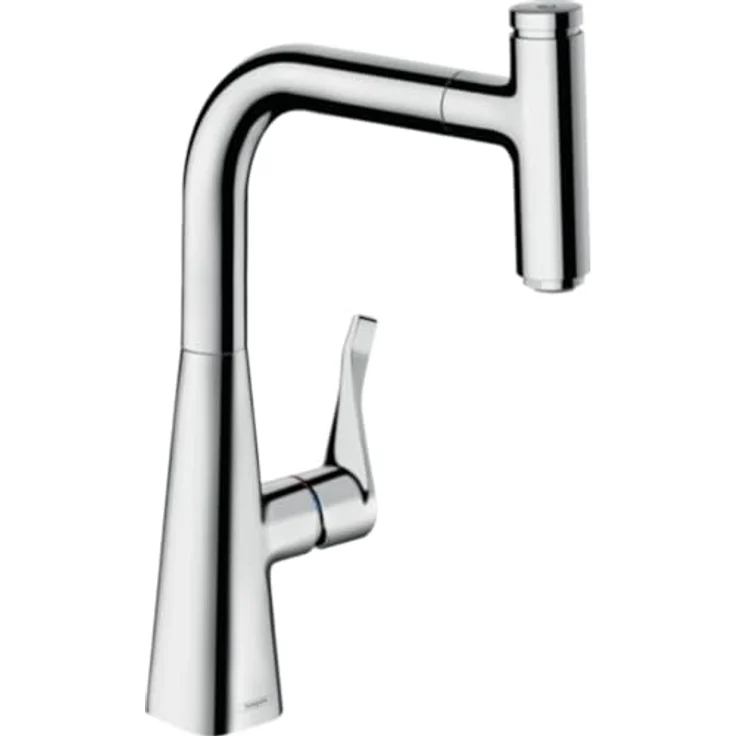 hansgrohe 240 Metris Select M71, Küchenarmatur mit ausziehbarem Auslauf und ComfortZone 240, Chrom – Bild 1