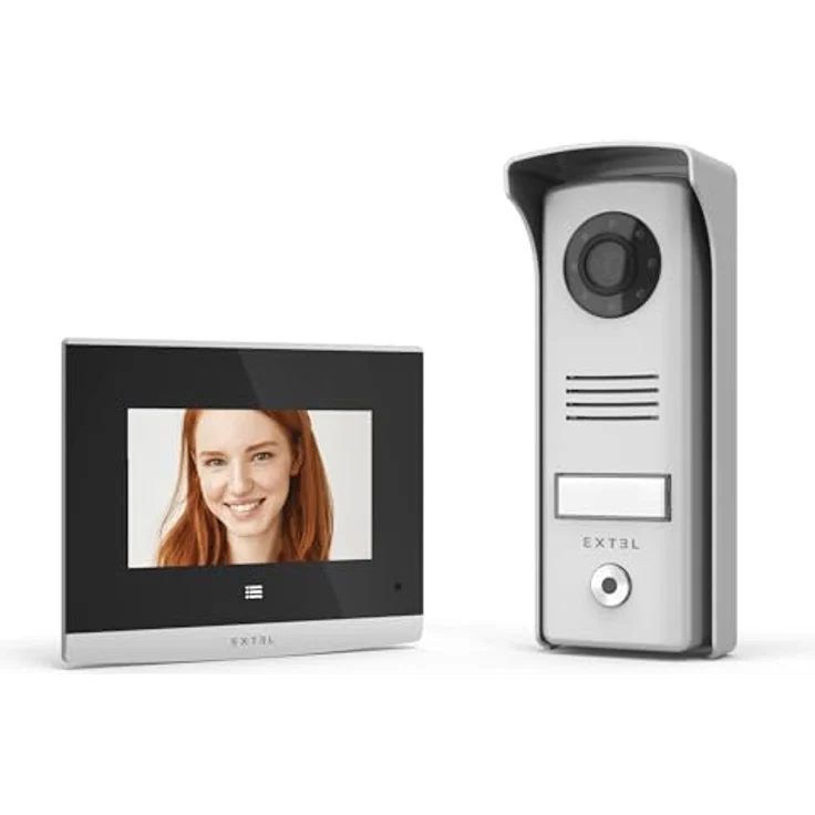 Extel COMPACT Video-Türsprechanlage, 2 Draht, 11 cm Touch-Monitor, Aluminiumgehäuse, Schwarz – Bild 2