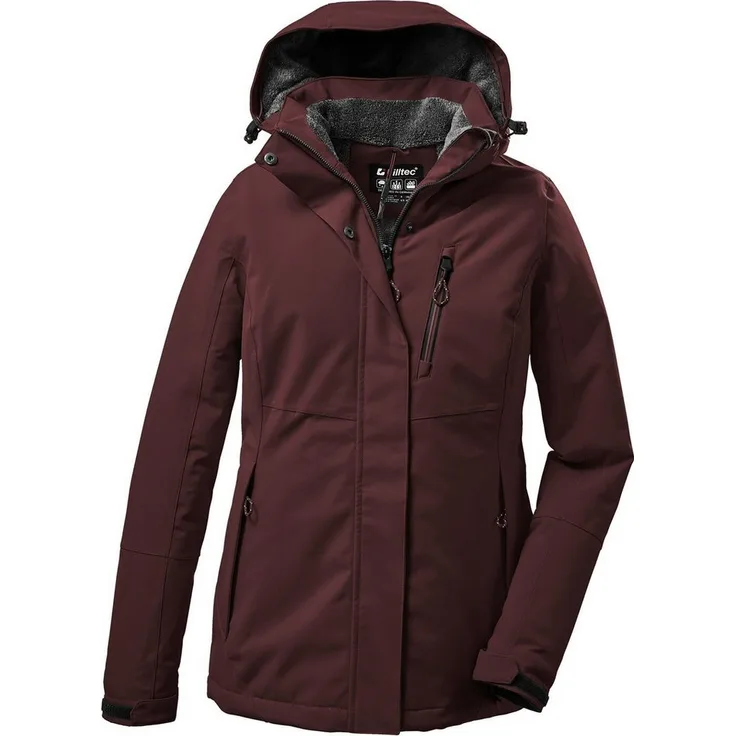 Killtec Anorak KOW 140 WMN JCKT DUNKELWEINROT, Damen Funktionsjacke mit 10.000 mm Wassersäule