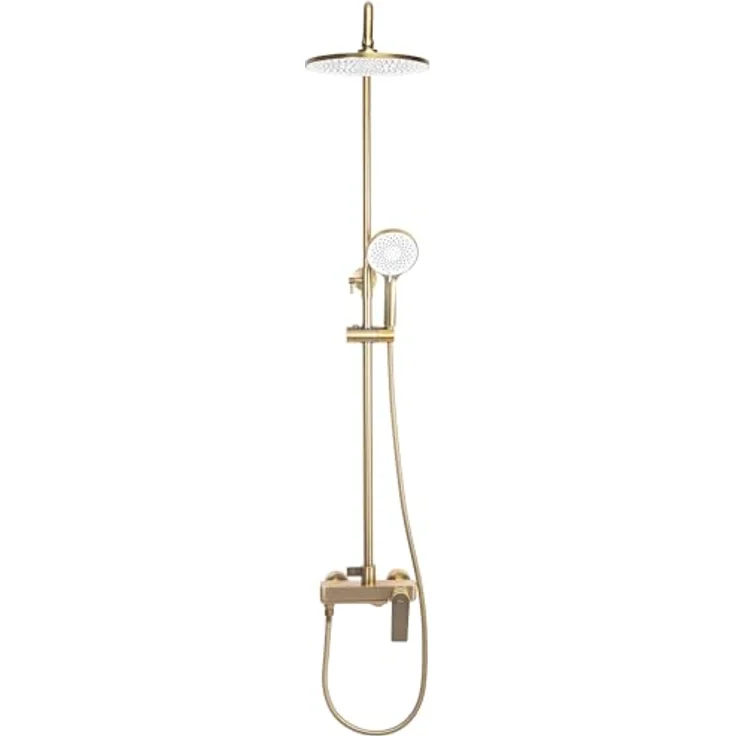 wohnwerk.idee Duschsystem Avalon, Regendusche mit Wannenauslauf, Gold Matt Schwarz Grau Kupfer, modernes Komplettset für stilvolle Badezimmer – Bild 4