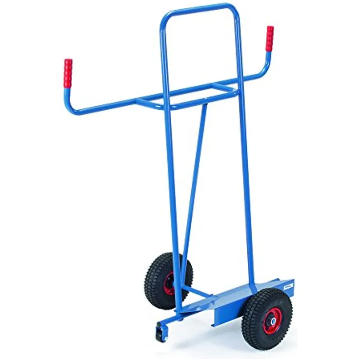 Fetra Plattenkarre, Sackkarre mit Lufträdern 260 x 85 mm, Tragkraft bis 400 kg, pulverbeschichtet blau RAL 5007