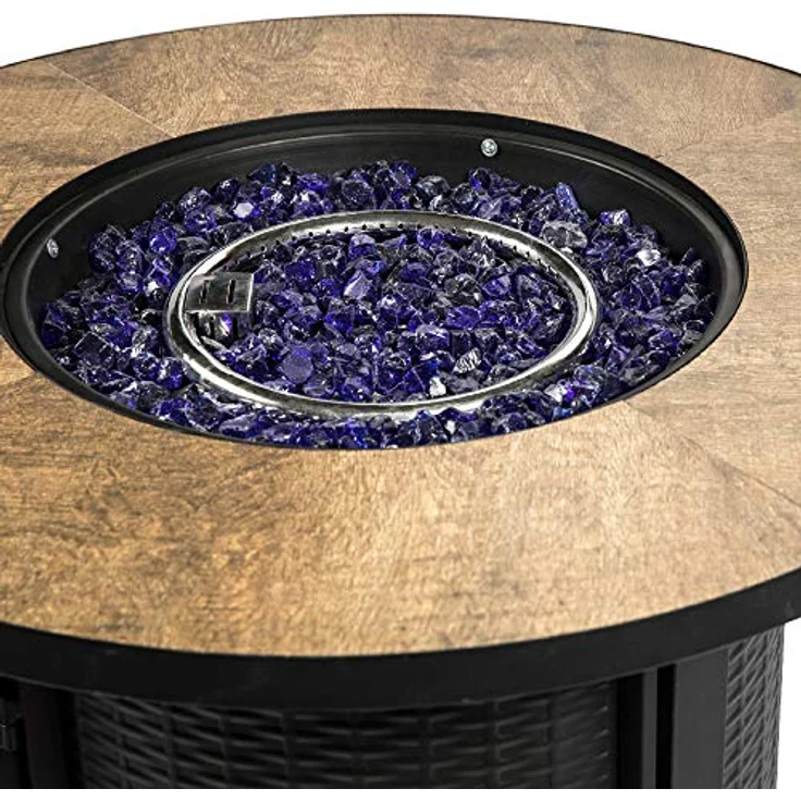 Peaktop Round Steel Ceramic 26inch Braciere, Nero/Marrone – Bild 4