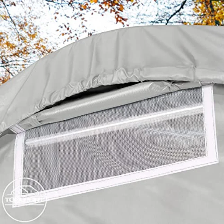 TOOLPORT Garagenzelt Carport 3,3 x 6,0 m PRIMEtex Plane, mobile Garage aus stabilem Stahlrohr mit geprüfter Statik, grau – Bild 5