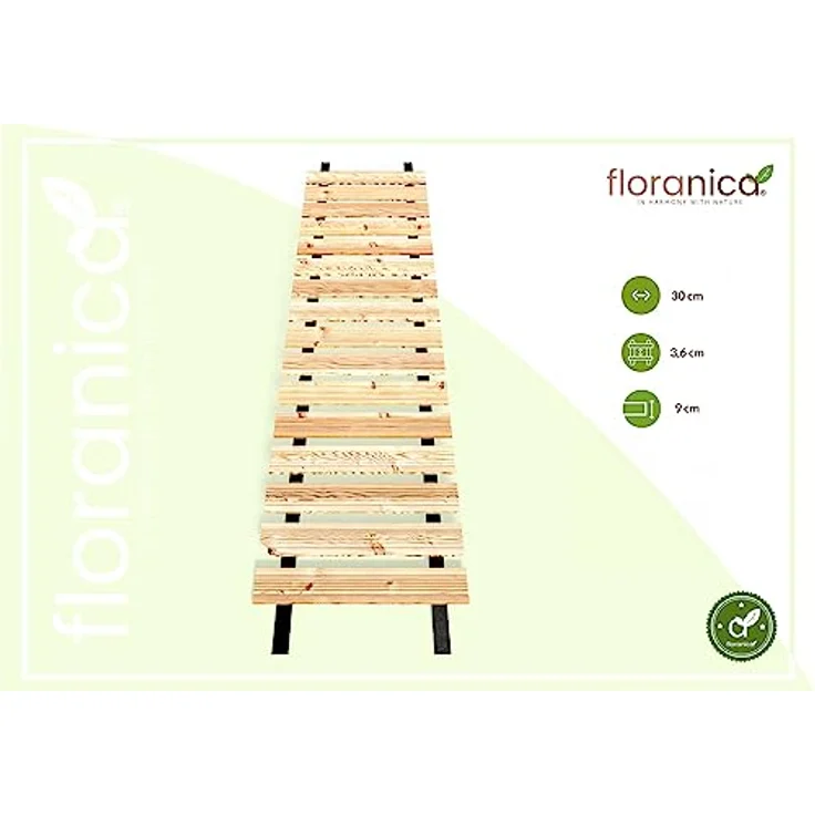 Floranica Gartenweg Rollweg Holztritt Gartentritt Garten Holz Holzweg Ausrollbarer Gartentritt Gartenrollwege Dekorative Holztritte aus Lärchenholz Länge in lfm, Breite 30 cm, Farbe: Natur – Bild 3