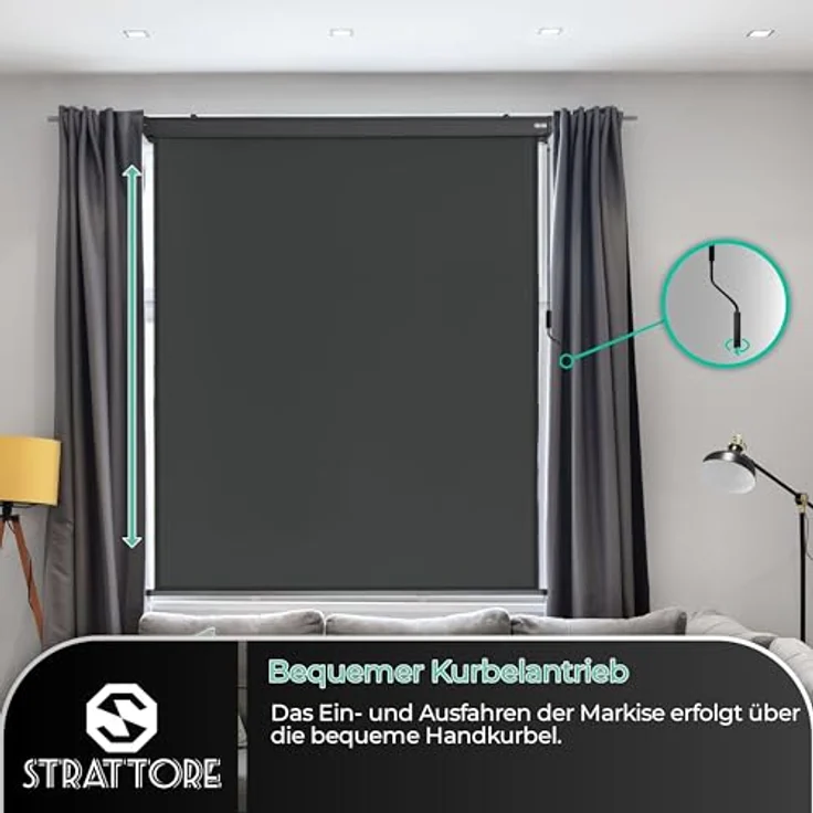 Strattore Ausziehbare Senkrechtmarkise Vertikalmarkise 180 x 250 cm - Anthrazit – Bild 6