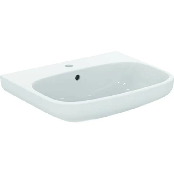 Ideal Standard I.Life A Waschbecken 600 mm Einloch, Weiß - Armaturöffnung und Überlaufloch, kombinierbar mit Säule und Halbsäule – Bild 1
