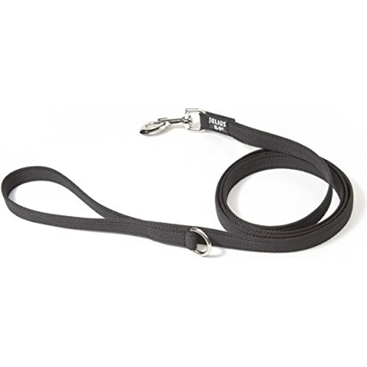 JULIUS K-9 IDC Color & Gray gumierte Leine, strapazierfähiger Textilstoff, 20 mm x 1,8 m, Schwarz-Grau – Bild 1