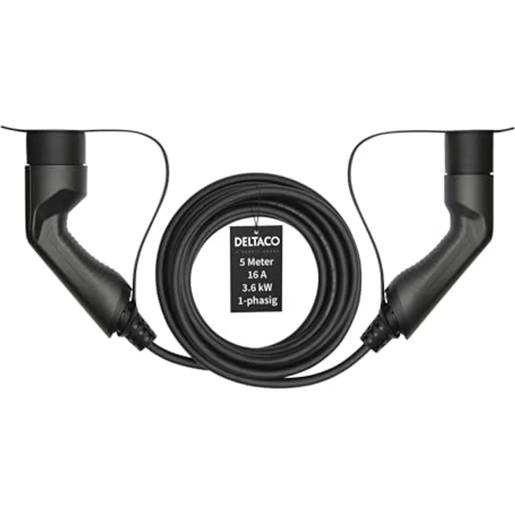 Deltaco EV-1205 Elektroauto EV Ladekabel 5m 1-phasig IEC Typ 2 auf Typ 2 - 16A 3 – Bild 2