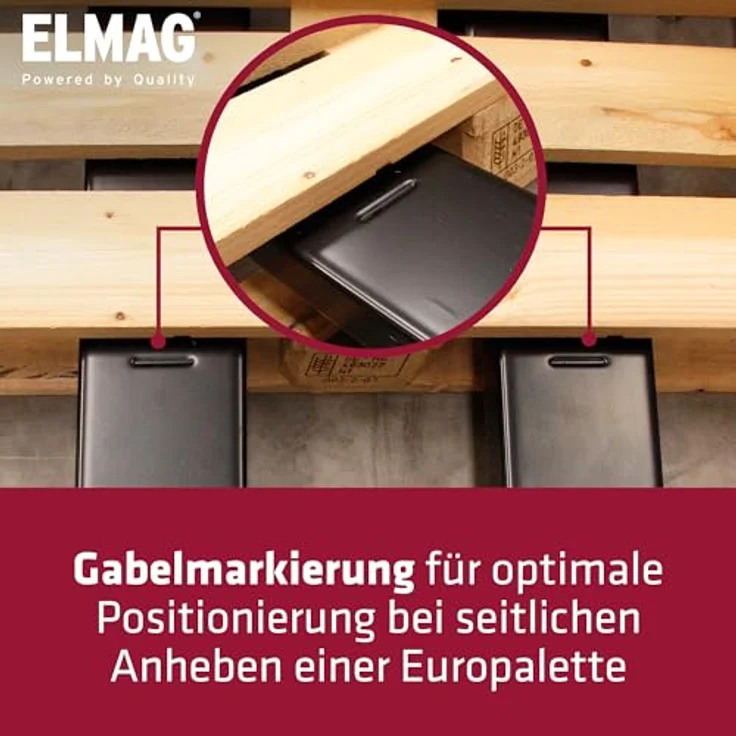 Elmag Handhubwagen HW 2500, Palettenwagen mit 2500 kg Tragkraft, 1150 mm Gabellänge, 540 mm Gabelbreite, Gummiräder & Polyurethan-Tandemrollen für mühelosen Transport – Bild 5