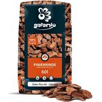 GALAMIO Pinienrinde Deko Plus, 60-100mm Rindenmulch, dekorativer Bodenbelag für Garten und Terrarium, 60l Sack