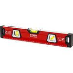 STIER Premium Wasserwaage, mit Magnet und drei Libellen, 400 mm, 0,5 mm/m, vertikal und horizontal messen, Spiegel-Lotlibelle, präzise Messung, Aluminiumlegierung, doppelt gefräste Oberfläche - Preisvergleich