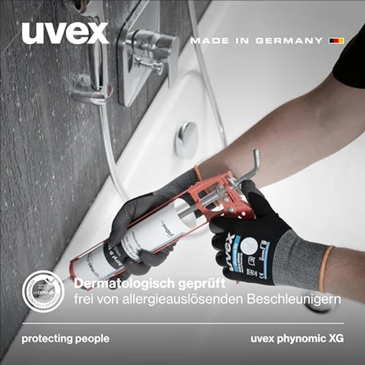 3 Paar uvex phynomic XG 60070 Arbeitshandschuhe Schutzhandschuhe Montagehandschuhe Griphandschuhe Gartenhandschuhe - EN388 - Größe: 10 XL – Bild 8
