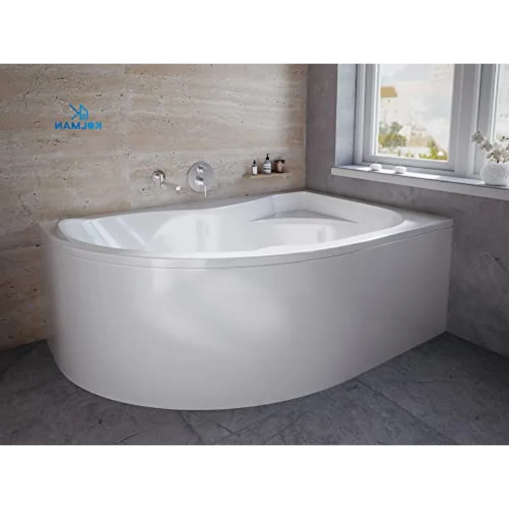 KOLMAN Badewanne Eckbadewanne Dora 170x110 Rechts mit Acrylschürze - Ablaufgarnitur VIEGA & Füße – Bild 4